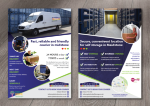 Aylesford Couriers/Aylesford Self-storage Awareness A5 leaflet | Flyer Design by alex989