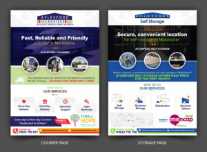 Aylesford Couriers/Aylesford Self-storage Awareness A5 leaflet | Flyer Design by SAI DESIGNS