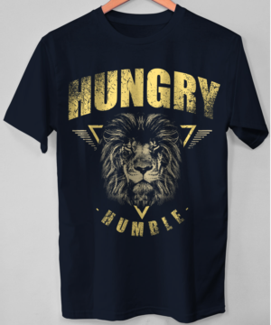 Custom Lion Head design, entitled Hungry and Humble | T-Shirt-Design von O_O NIZAL O_O