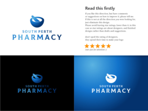 South Perth Pharmacy - emphasis the wording 'Pharmacy' and have South Perth a smaller text. | Logo Design by Atvento Graphics