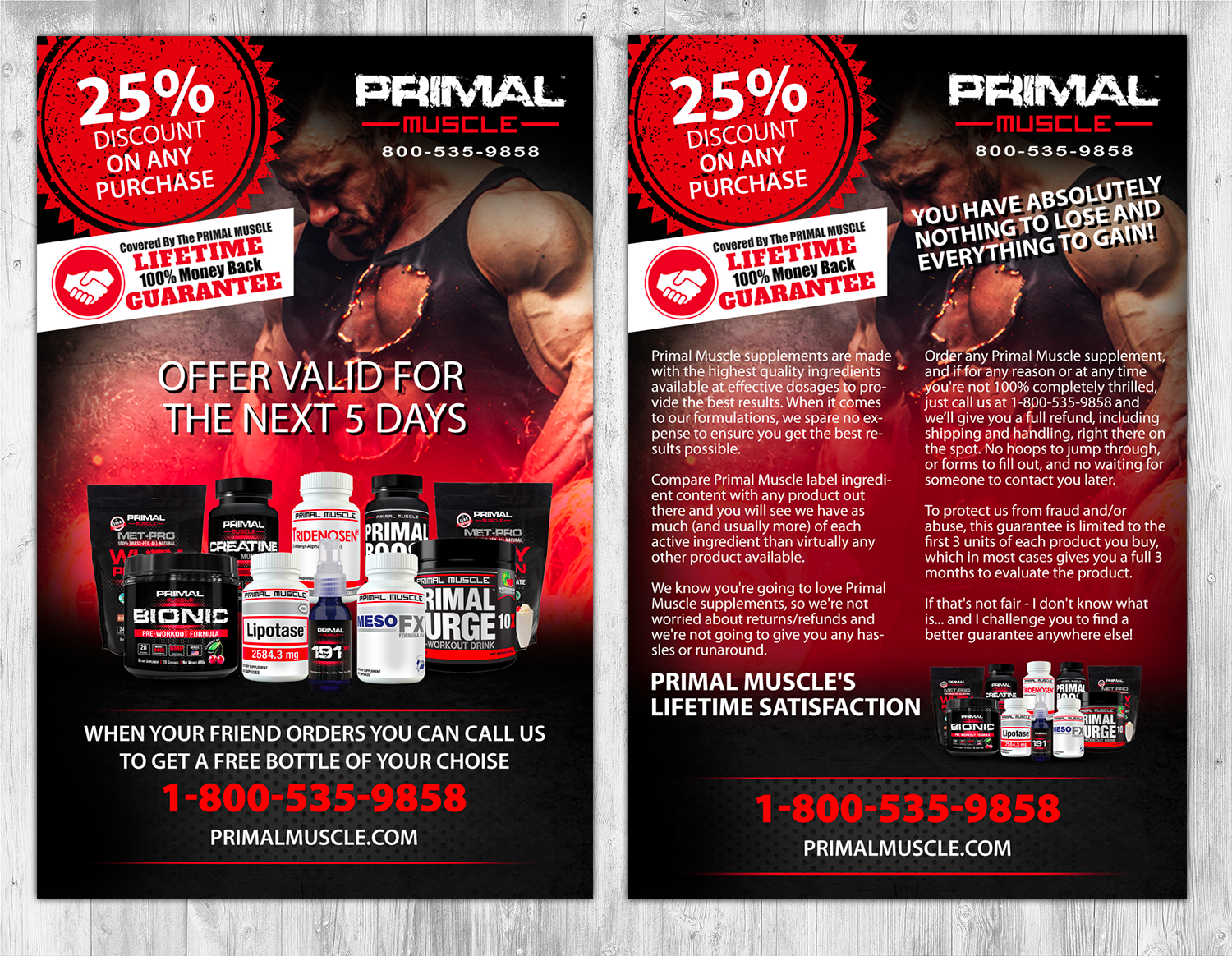 Postcard Design by Victor_pro for Ultimate Fitness Nutrition, Inc. | Design #18395291