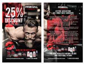 Postcard Design by janiceg for Ultimate Fitness Nutrition, Inc. | Design #18434576