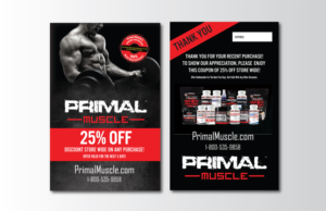 Postcard Design by TracyInspires for Ultimate Fitness Nutrition, Inc. | Design #18452814