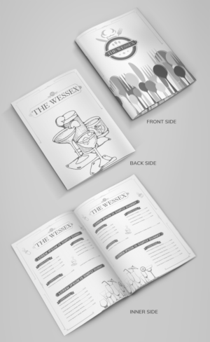 A4 Hardback Menu Cover for classic British pub style establishment in Spain | Menü-Design von SAI DESIGNS