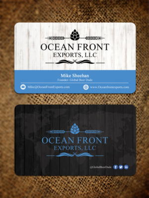 Ocean Front Exports, LLC-  Global Beverage Company with 100% Cold Chain Logistics | Business Card Design by Sandaruwan