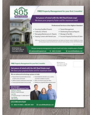 805 Real Estate Property Management Team | Postcard Design by alex989