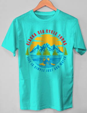 t-shirt design for a seacycle (water bike) tour in Alaska | T-shirt Design by O_O NIZAL O_O