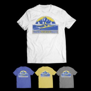 t-shirt design for a seacycle (water bike) tour in Alaska | T-shirt Design by Heydale