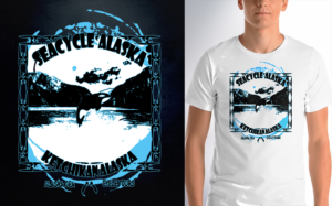 t-shirt design for a seacycle (water bike) tour in Alaska | T-shirt Design by Light Hand Design