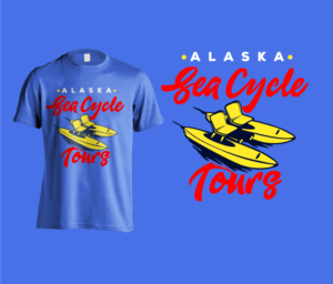 t-shirt design for a seacycle (water bike) tour in Alaska | T-shirt Design by pecgi