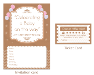 Baby prediction and advice cards, thank you notes, Baby shower invitations and diaper raffle tickets | Grafik-Design von Rickyy