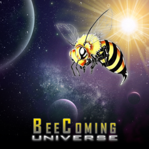 BeeComing Universe, Out of the darkness of the universe the bee emerges with the sun *. | Illustration Design by Wenfeii