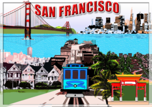 Iconic Retro Pop Graphic Design of San Francisco | Graphic Design by edge design