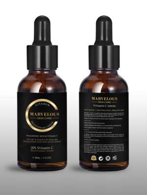 Label Design For Vitamin C Serum for Marvelous Skin Care | Label Design by SAI DESIGNS