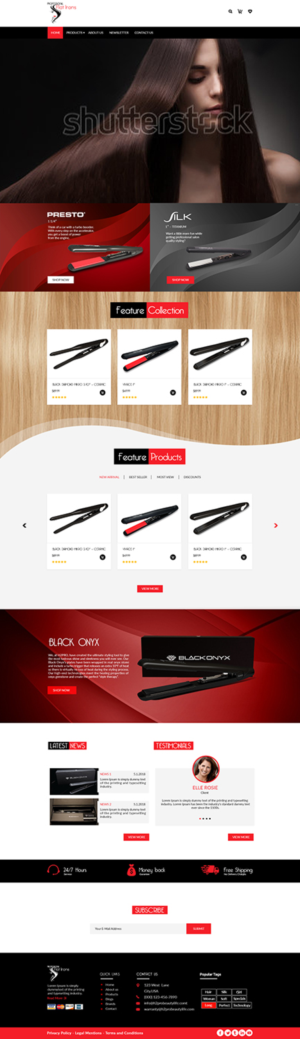 Home page design to sell Professional Flat Irons to public  | Web Design by bdesigner9