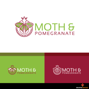 Moth & Pomegranate       { Strange Art and Herbal Alchemy} -tag line | Logo Design by Graphic Bricks