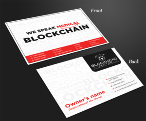 Promotional postcard about the blockchain in healthcare | Postcard Design by aspiremedia