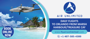 Banner for Air Unlimited, an airline company that flies daily to the Abacos (Marsh Harbour/Treasure  | Banner-Design von alex989