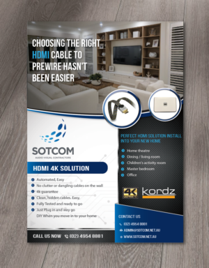  Hdmi 4K  solution Hidden cable solution for wall hung TV, Flyer | Flyer Design by alex989