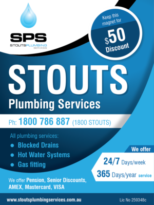 Stouts Plumbing Services requires design for magnets  | Graphic Design by Akshar Shailesh