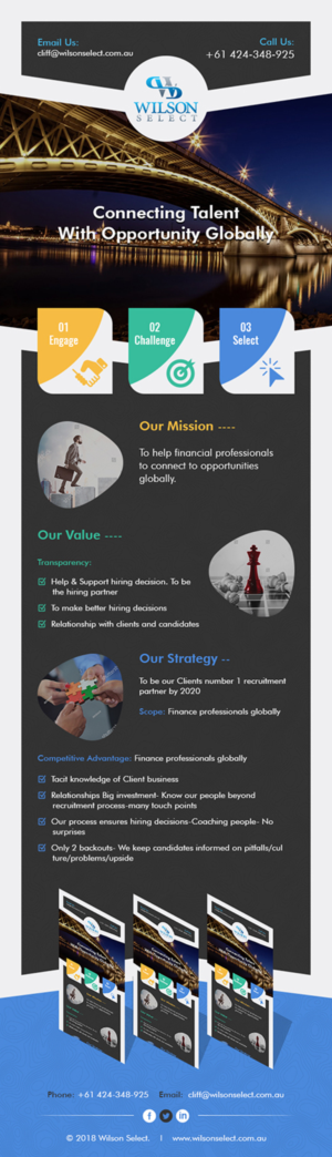 Global recruitment firm needs a design for marketing material | Grafik-Design von Ved Web Services