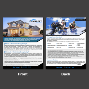 Aircert Energy Ratings Whole Home Energy Rating Flyer | Flyer Design by Schöpfer