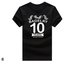 Huff Bagelry Bagel Shop Tribute Tee | T-shirt Design by lisa