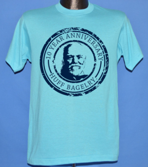 Huff Bagelry Bagel Shop Tribute Tee | T-shirt Design by creative gravity