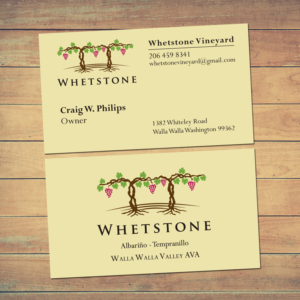 Whetstone Vineyard (Business Card and Logo, core brand image) | Business Card Design by Wally_F