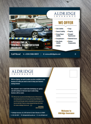 Aldridge Insurance Post Card | Postkarten-Design von Alexandar