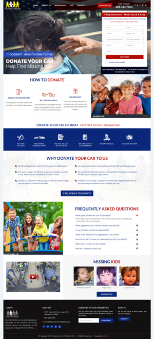 Missing Kids Car Doantion Website Design  | Web Design by Da Miracle