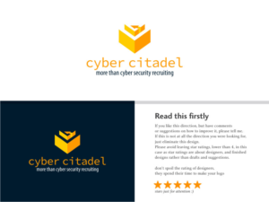 Icon/logo graphic + “cyber citadel” (minus quote marks + lower case + sans serif) | Logo-Design von Atvento Graphics