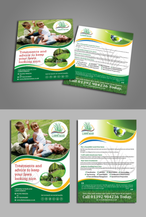 The Lawn Man Leaflet. A5 2-sided Flyer for a UK Lawn Treatment Company | Flyer Design by ecorokerz