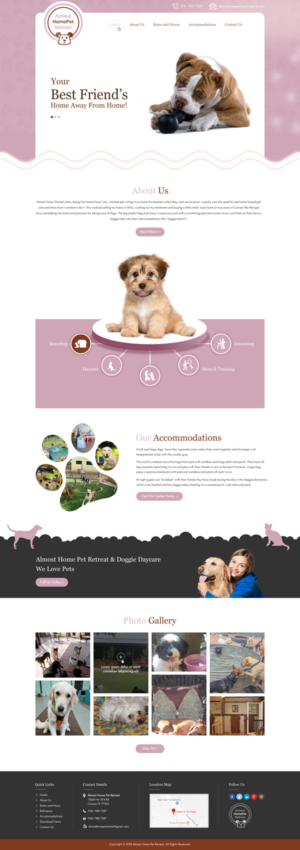 Almost Home Pet Retreat | Web Design by Sbss