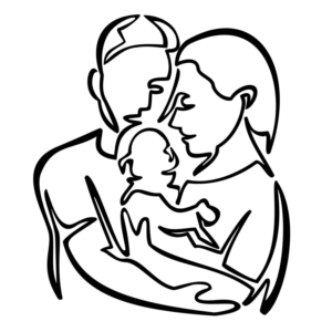 Continuous line sketch of mother and father with baby for a poster | Graphic Design by kaiser77