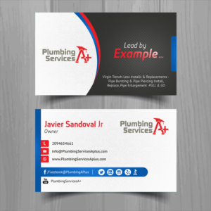 Business Card Design by Expert Designer for plumbing services A+ | Design #18846842