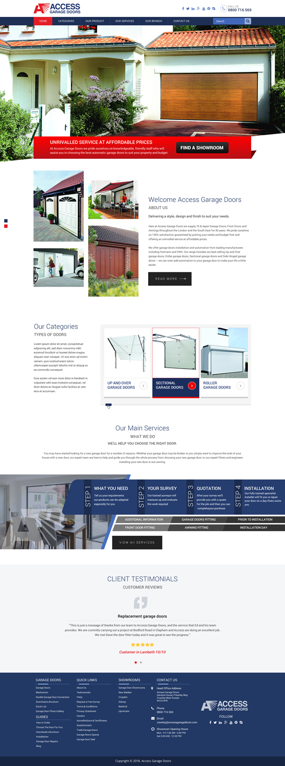 Wordpress Design by Sbss for Access Garage Doors Ltd | Design #18877208