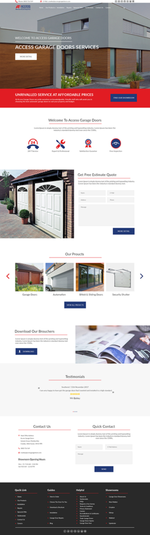 Wordpress Design by bdesigner9 for Access Garage Doors Ltd | Design #18865244