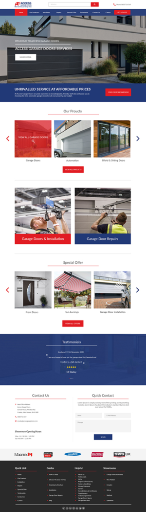 Website Redesign - home improvements/garage door supplier & installer in London  | Wordpress Design by bdesigner9