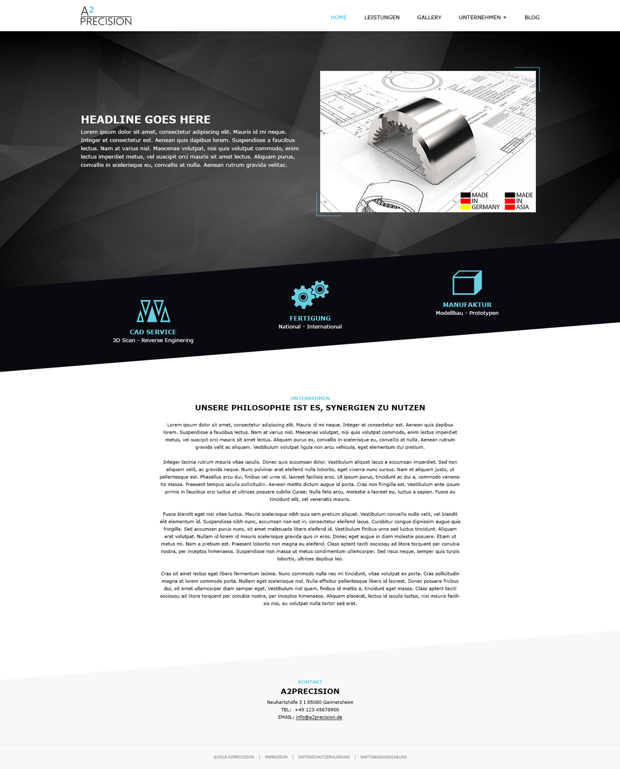 Web-Design von MIND für A2PRECISION GmbH, St.-Gangolf-Str. 2, 85139 Wettstetten | Design #19269472