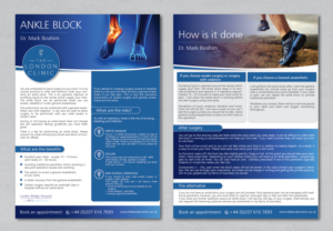 Make a medical leaflet for my patients undergoing ankle blocks | Flyer Design by alex989