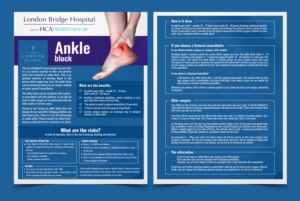 Make a medical leaflet for my patients undergoing ankle blocks | Flyer Design by vcreativecloud