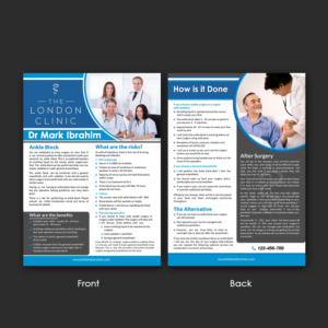 Make a medical leaflet for my patients undergoing ankle blocks | Flyer Design by Schöpfer