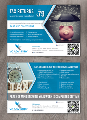 Accounting & Tax firm needs 2-sided A5 sided advertising flyer | Flyer Design by alex989