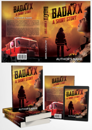 Book cover for a book titled BADAXX: A Short Story about an badass African American woman firefighte | Book Cover Design by EA5Designs