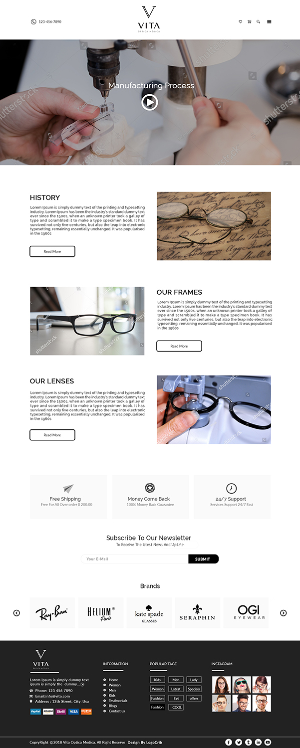 Web Design by bdesigner9 for VITA - optical  | Design #19068029