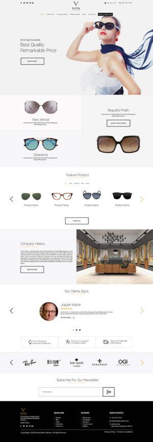 Web Design by bdesigner9 for VITA - optical  | Design #19127938