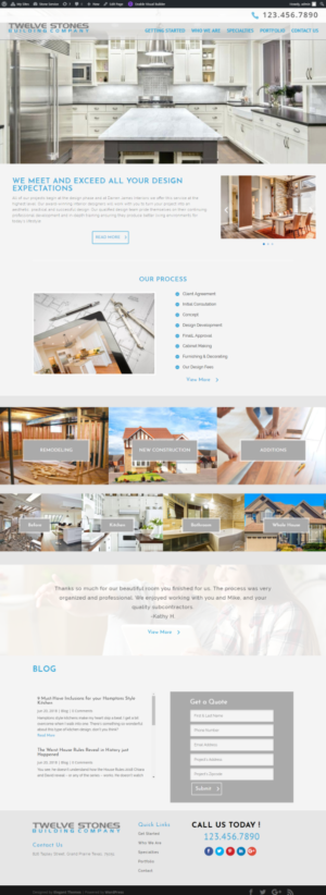 Web Design by lethu7162 for Twelve Stones Building Company | Design #18983132