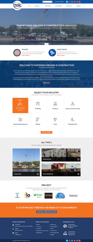 Website for Thompson Welding & Construction Ltd | Wordpress Design by Mayank Patel