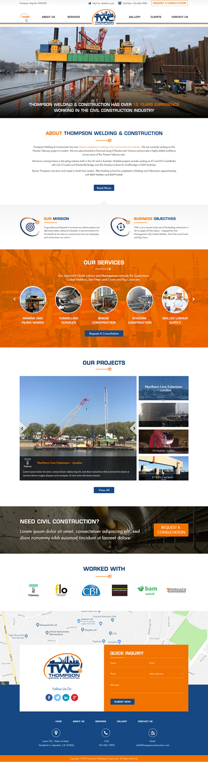 Wordpress Design by Sbss for Thompson Welding & Construction | Design #19017583